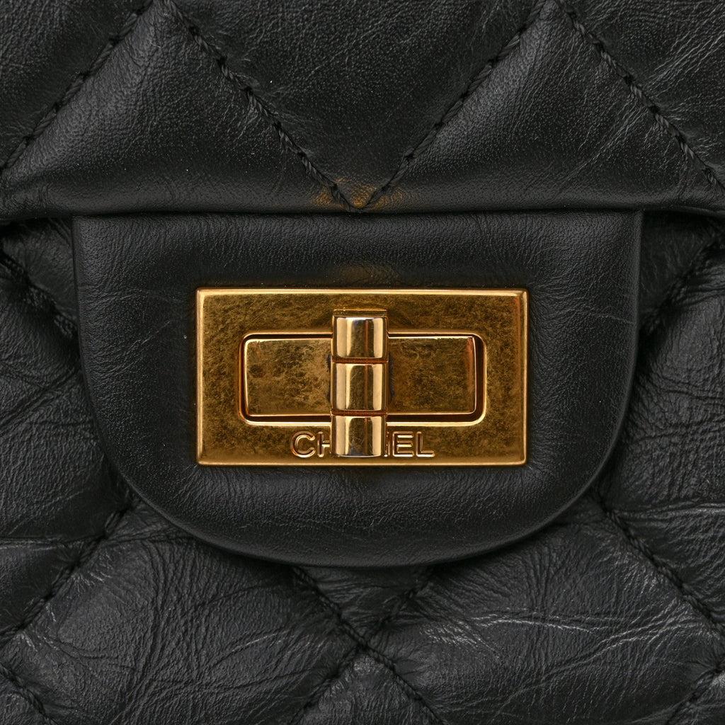 Aged Calfskin Quilted 2.55 Reissue 226 Flap Black