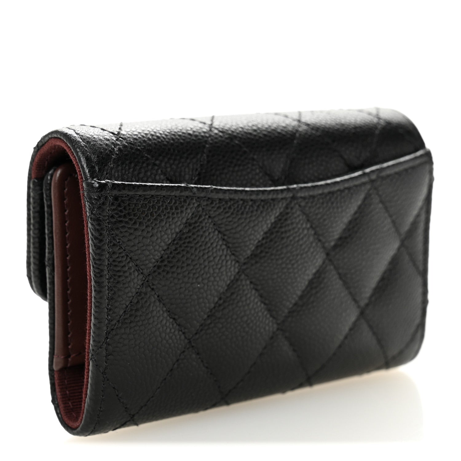 Caviar Quilted Classic 4 Key Holder Wallet Black