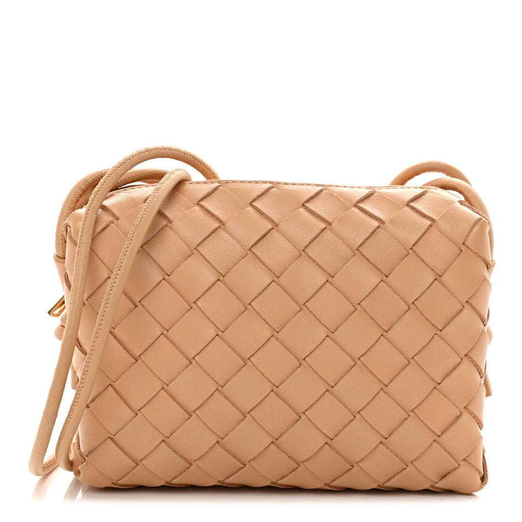 Nappa Intrecciato Mini Loop Camera Bag Almond