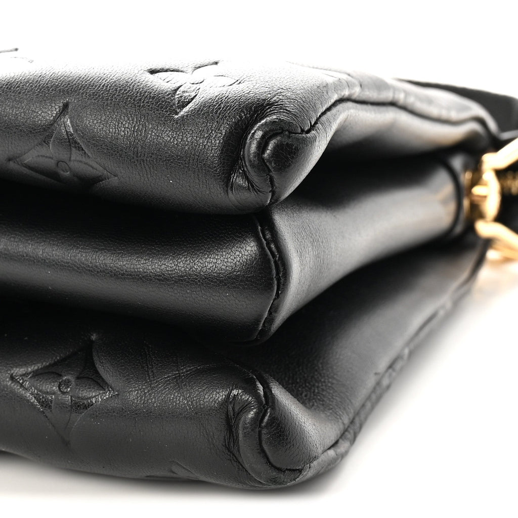 Lambskin Embossed Monogram Coussin PM Black