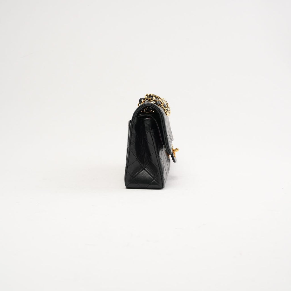 Chanel Vintage Timeless Small Double Flap Lamb Black 1991