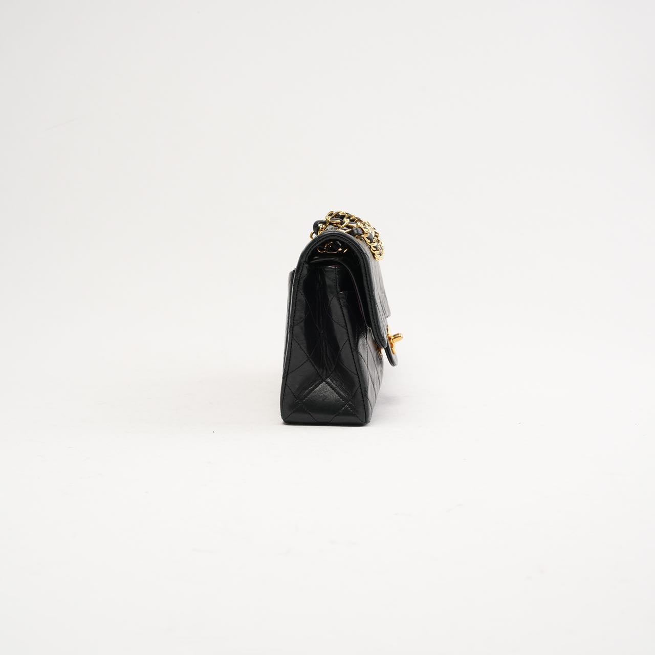 Chanel Vintage Timeless Small Double Flap Lamb Black 1991