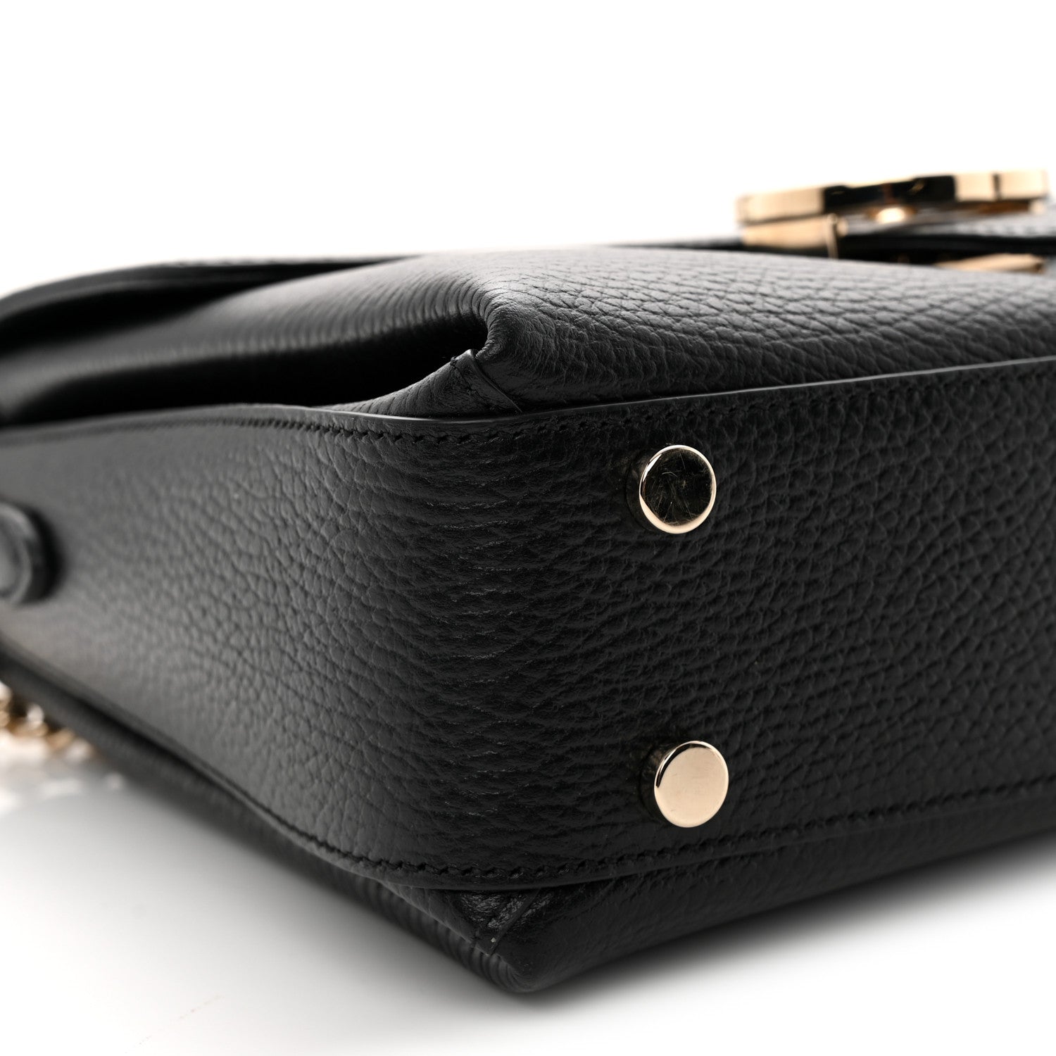 Dollar Calfskin Interlocking G Top Handle Shoulder Bag Black