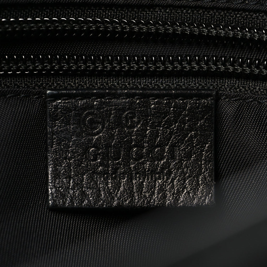 Nylon Monogram Double Buckle Flap Messenger Bag Black
