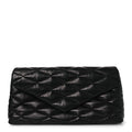 Lambskin Quilted Sade Puffer Envelope Clutch Black