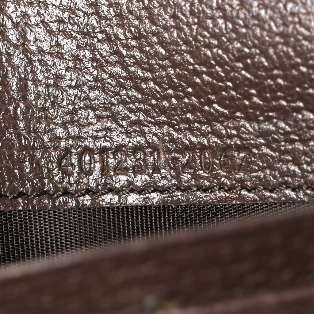 Monogram Jumbo GG Textured Dollar Calfskin Mini Dionysus Chain Wallet Camel Ebony New Acero