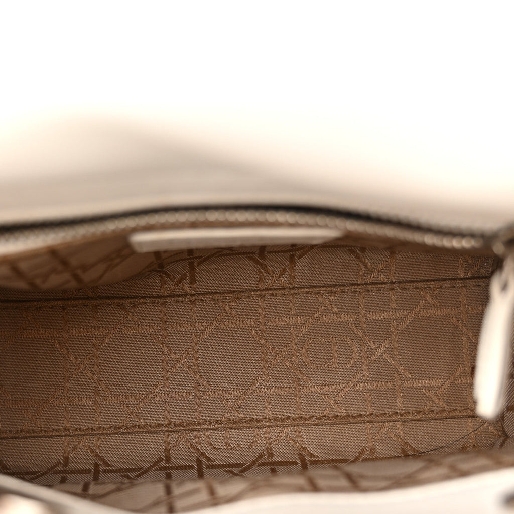 Lambskin Cannage Mini Lady Dior White