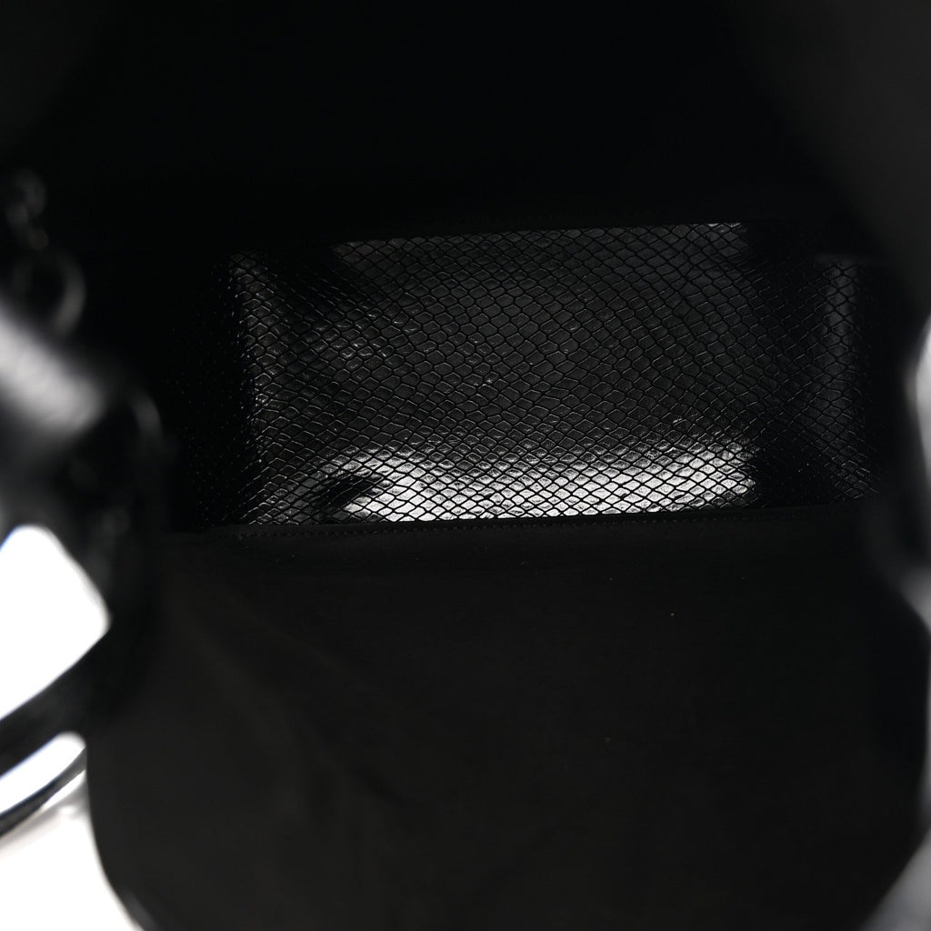 Extra Supple Calfskin Snakeskin Embossed Calfskin Small Tool 2.0 North-South Tote Black