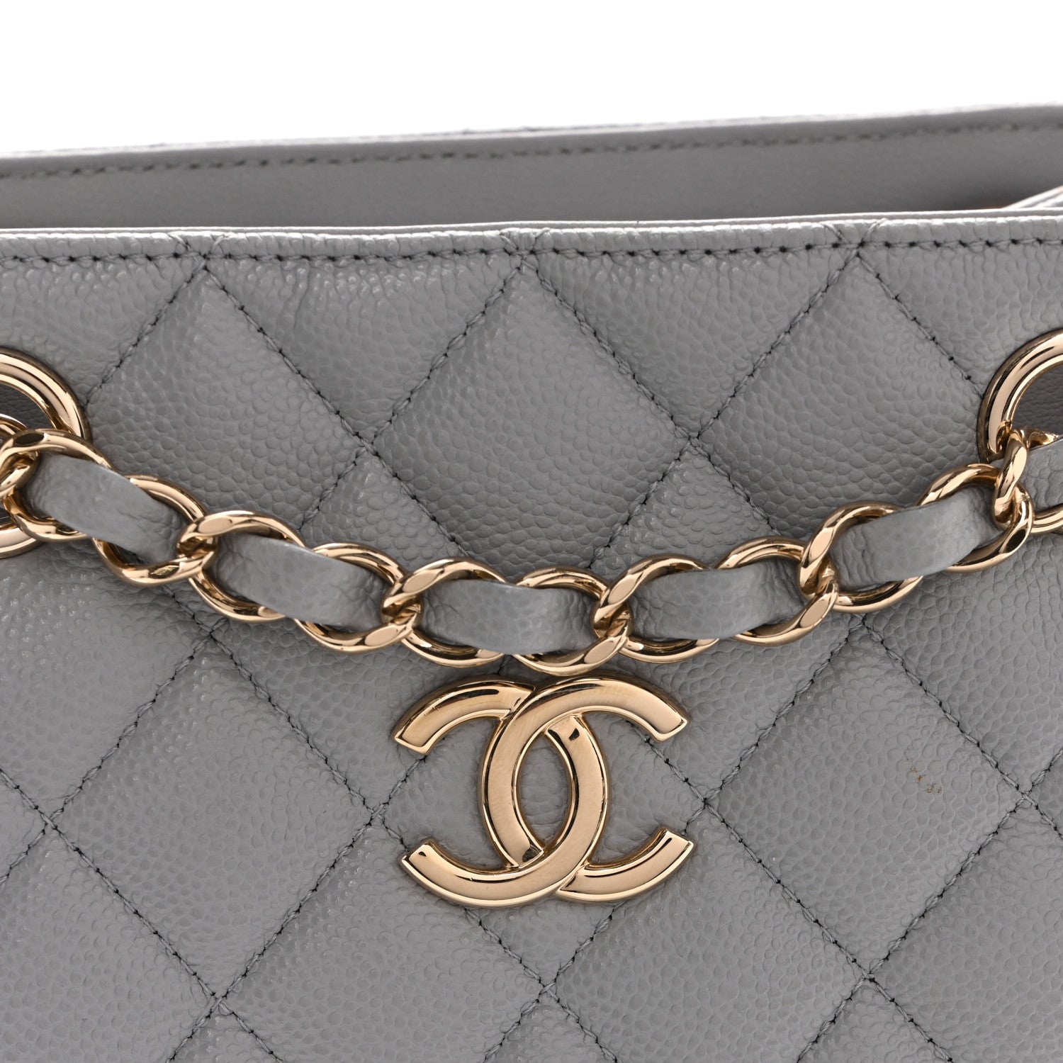 Caviar Quilted Mini Bucket Bag Blue