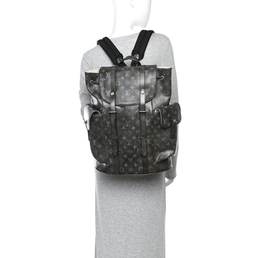 Brushed Monogram Eclipse Christopher MM Backpack Black