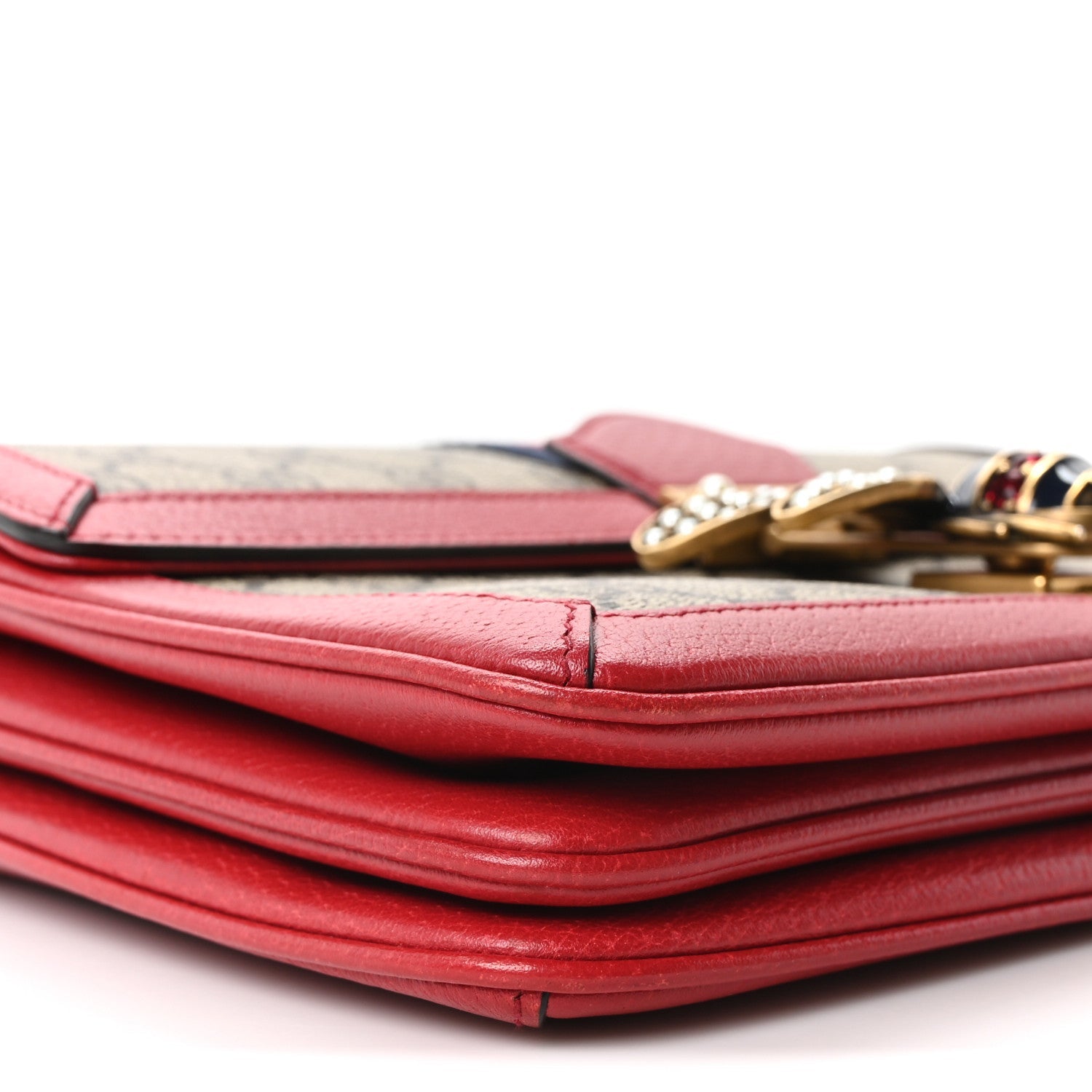 GG Supreme Monogram Medium Queen Margaret Shoulder Bag Red