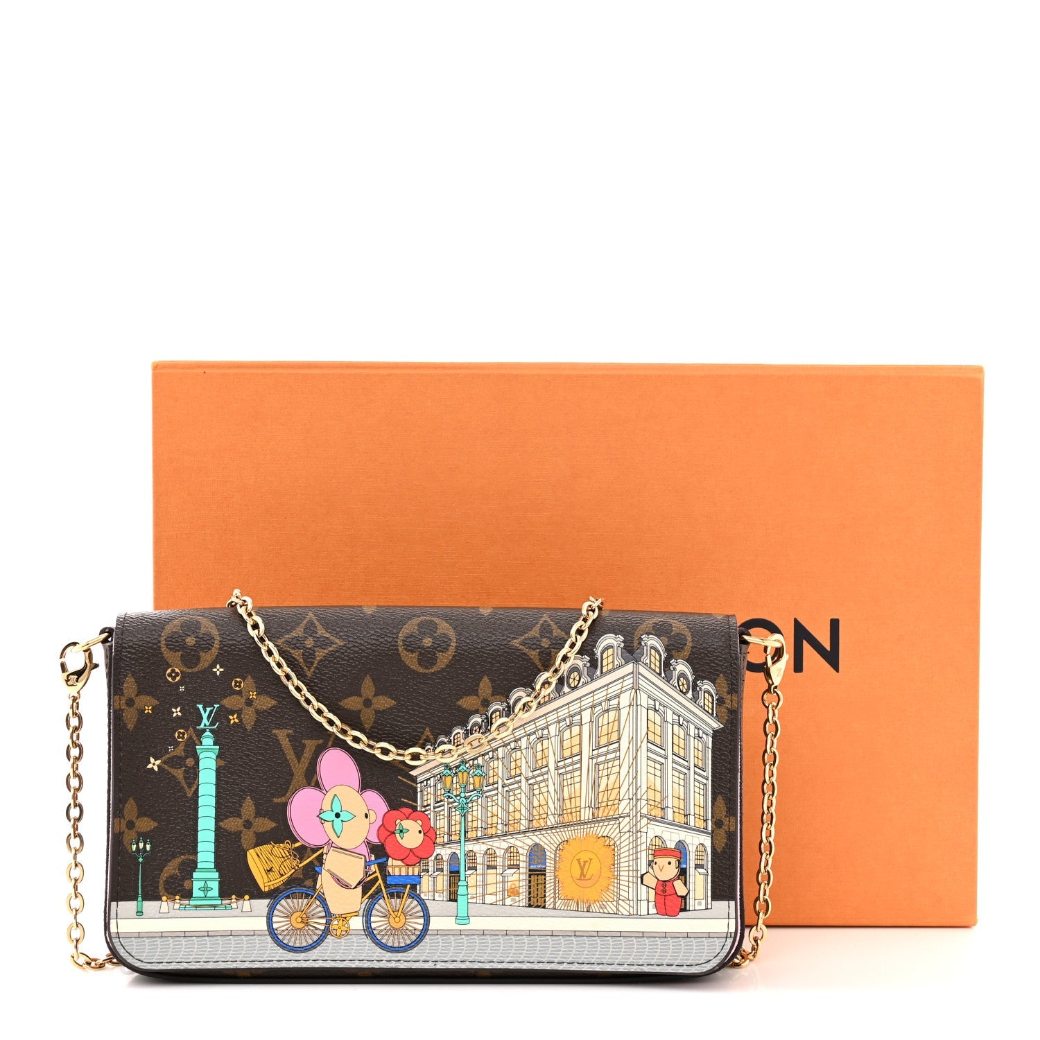 Monogram 2022 Christmas Animation Paris Pochette Felicie Chain Wallet Pink