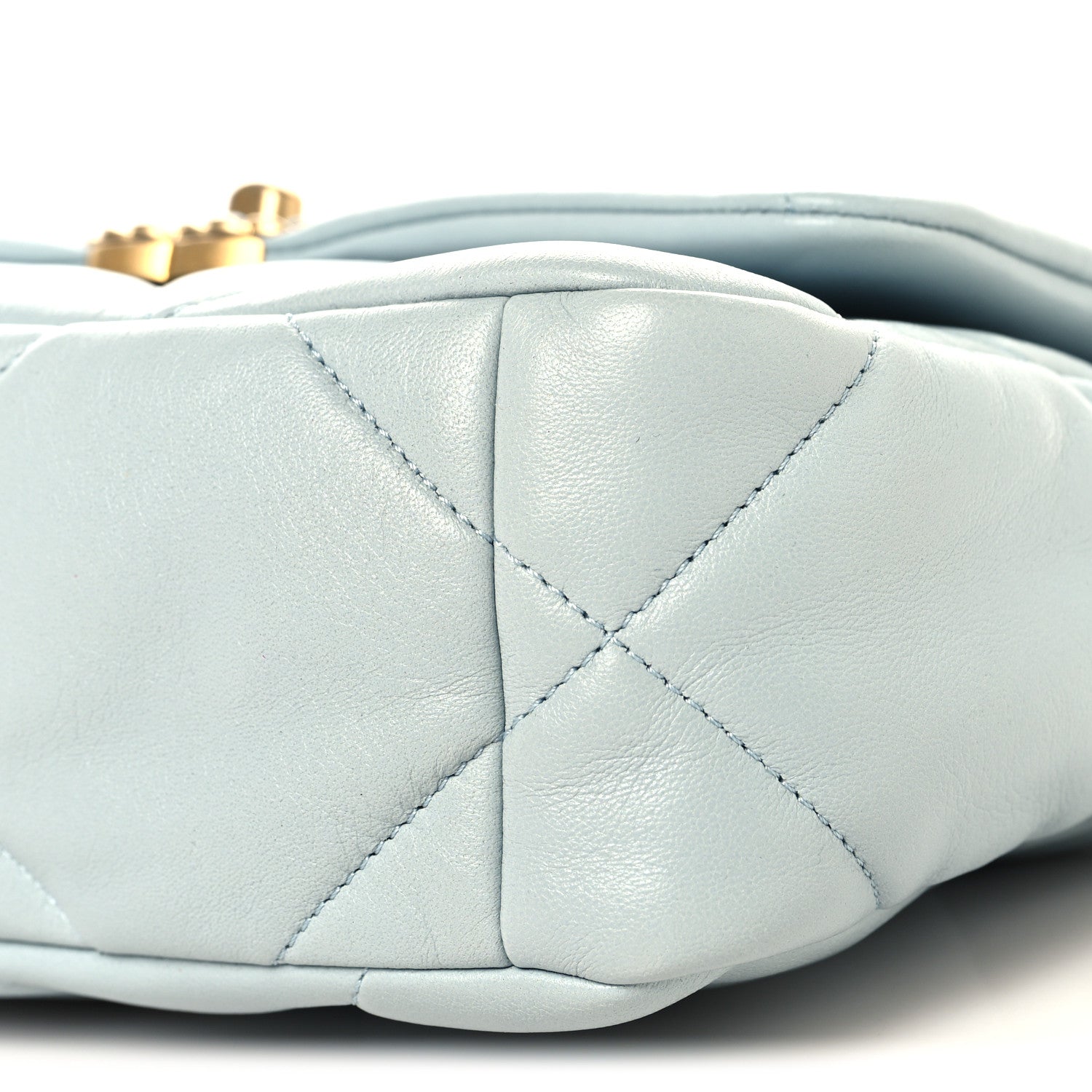 Lambskin Quilted Medium Chanel 19 Flap Light Blue
