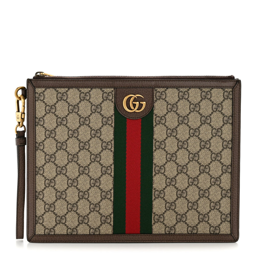 X DISNEY GG Supreme Monogram Web Three Little Pigs Ophidia Documents Holder Beige New Acero