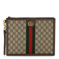 X DISNEY GG Supreme Monogram Web Three Little Pigs Ophidia Documents Holder Beige New Acero