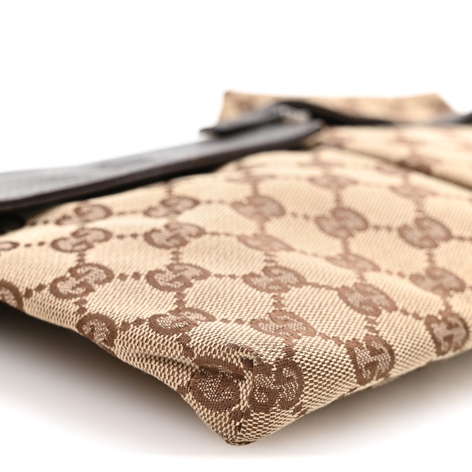 GG Monogram Double Pocket Belt Bag Dark Brown