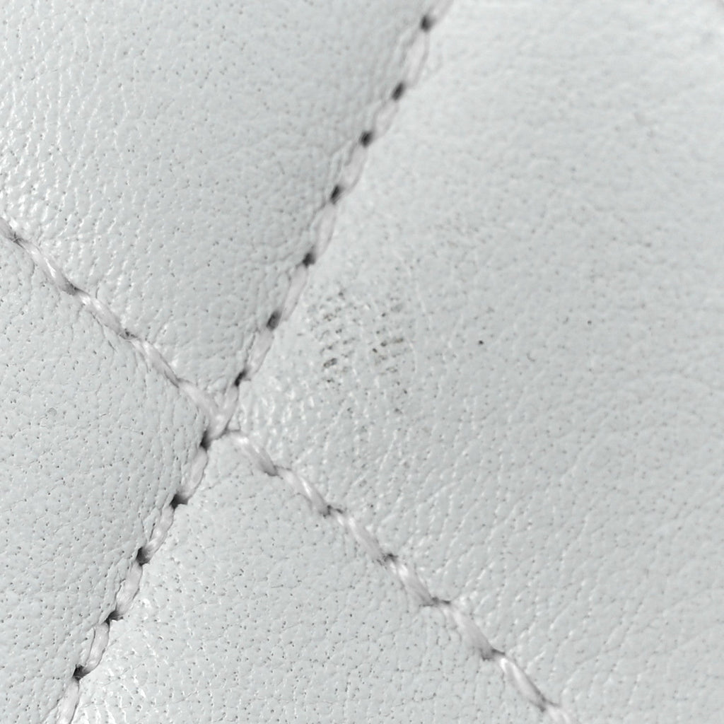 Lambskin Quilted Flap Waist Belt Bag 75 30 White