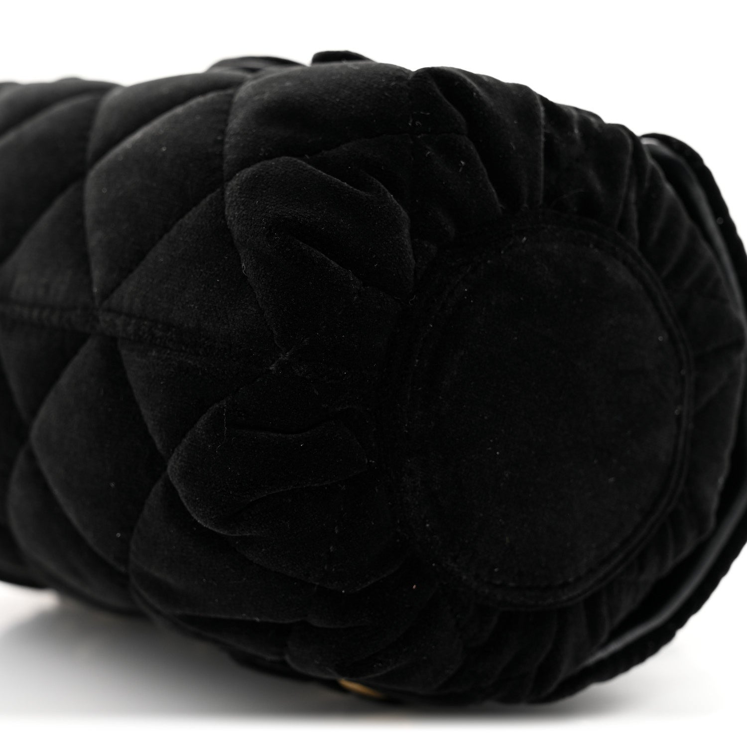 Velvet Quilted Mini Top Handle Flap Black
