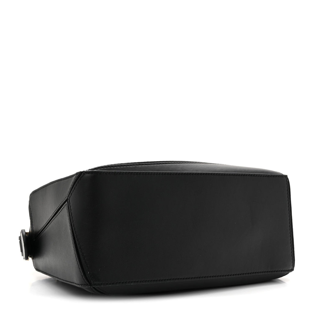 Calfskin Small Woven Puzzle Bag Black