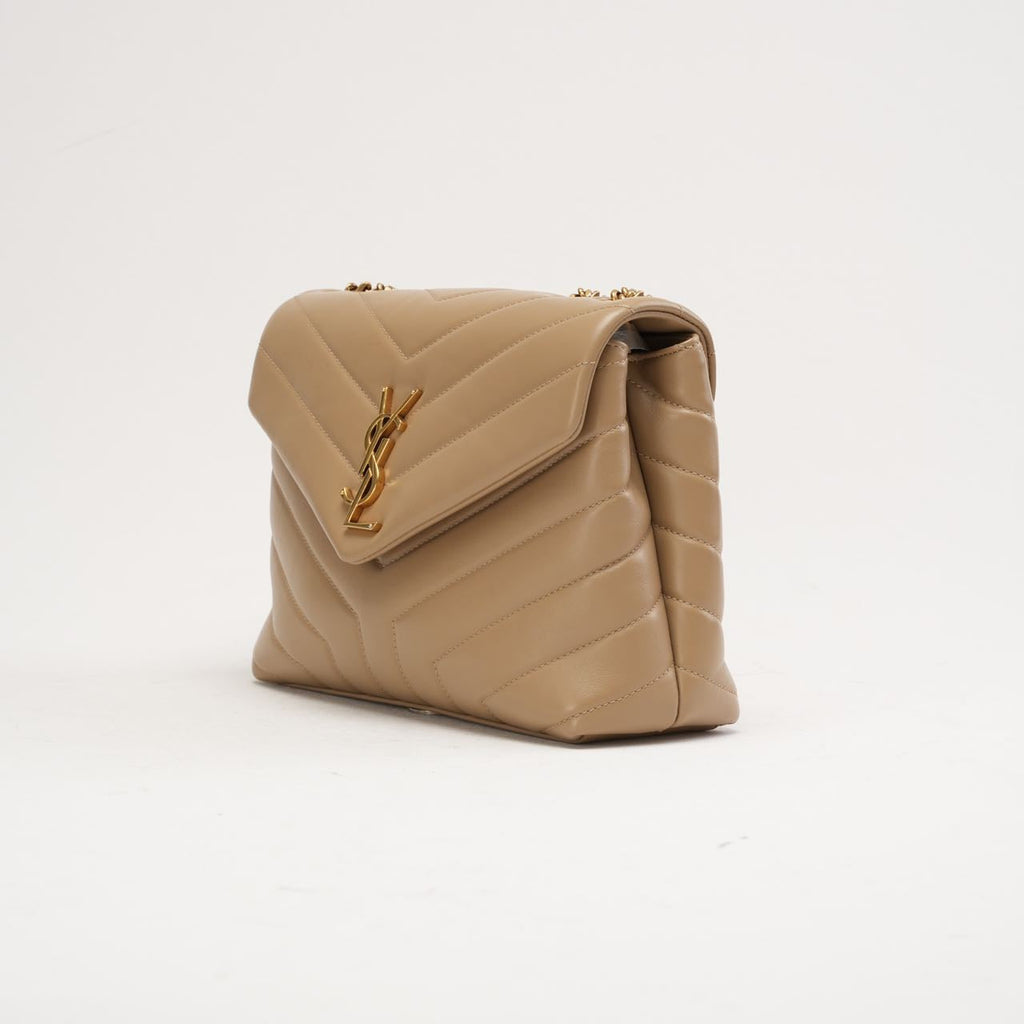 Saint Laurent Small Loulou Leather Dark Beige 2019