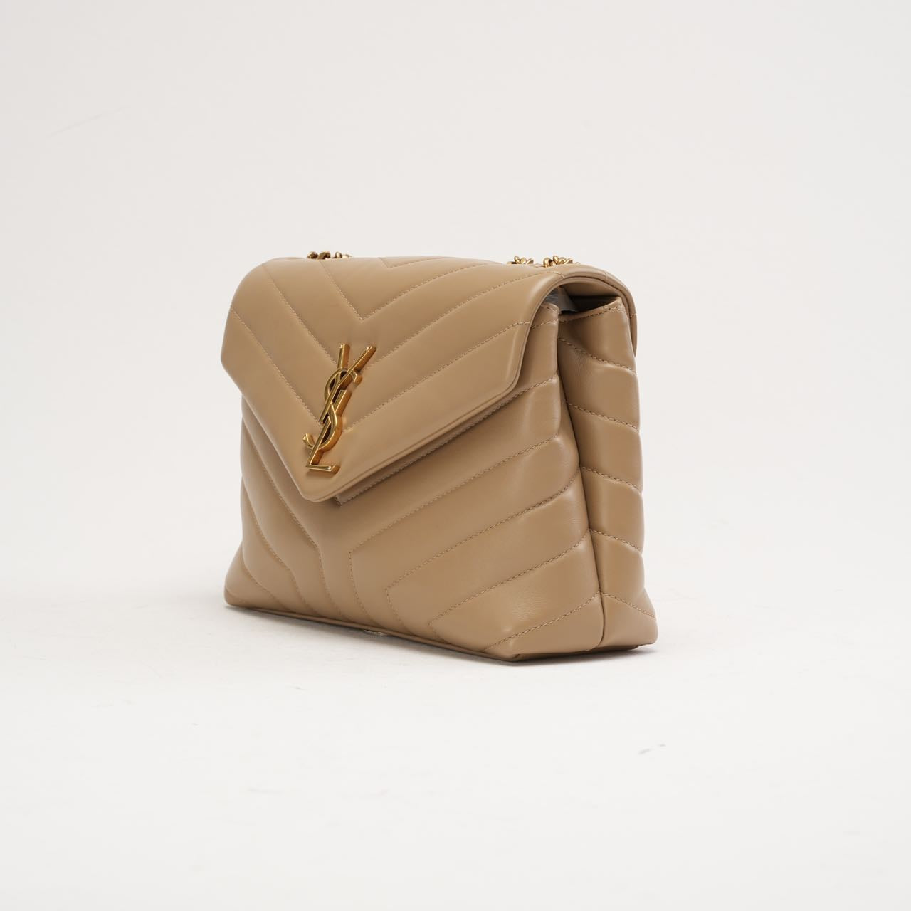 Saint Laurent Small Loulou Leather Dark Beige 2019