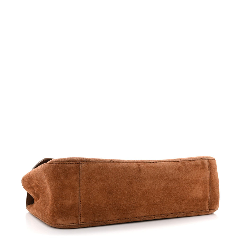 Suede Calfskin Small Souplissimo Maxi Flap Camel