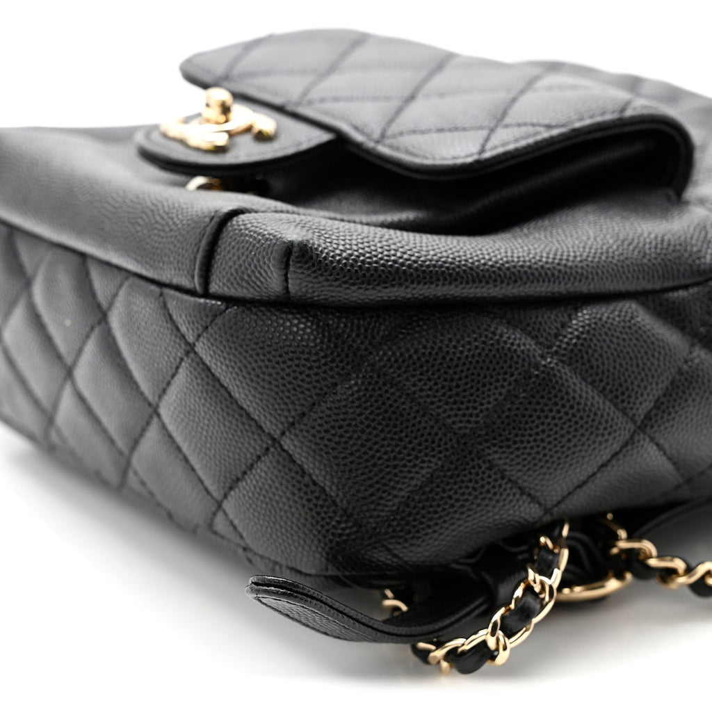 Caviar Quilted Small CC Day Backpack Black