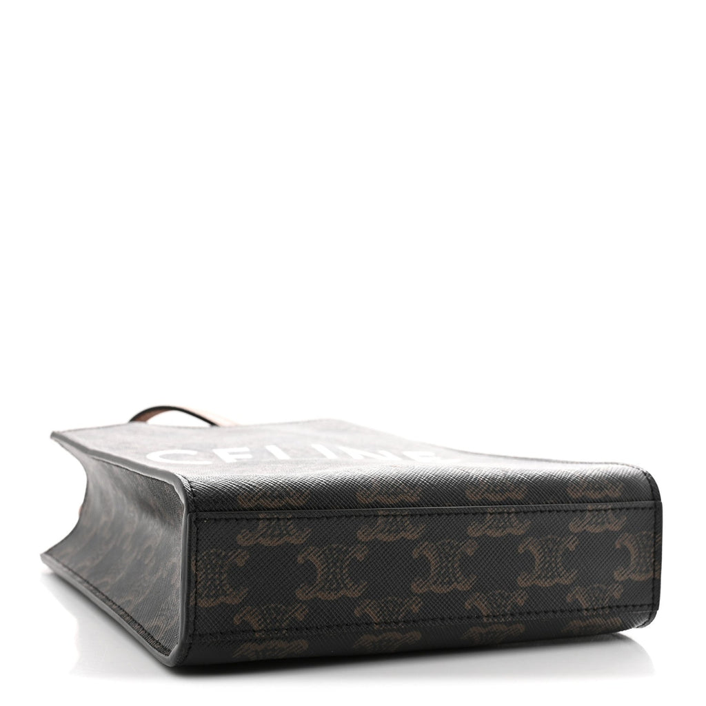 Triomphe Canvas Calfskin Mini Vertical Cabas Tan