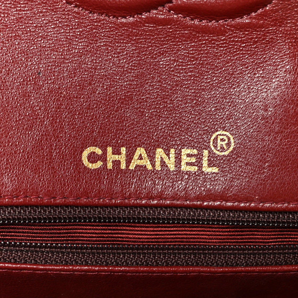 Lambskin Quilted Medium Double Flap Black