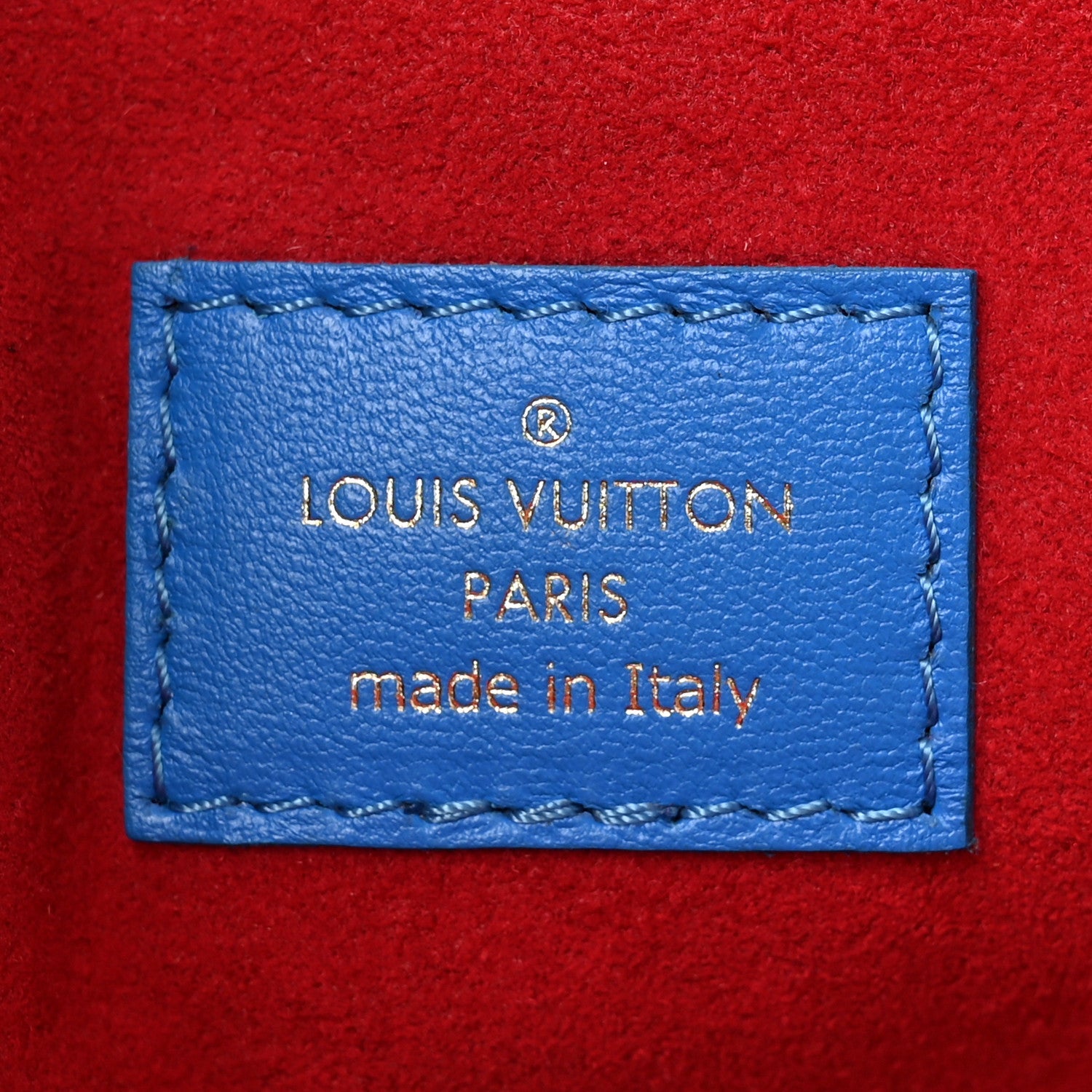 Lambskin Embossed Monogram Vuittamins Coussin PM Blue Red