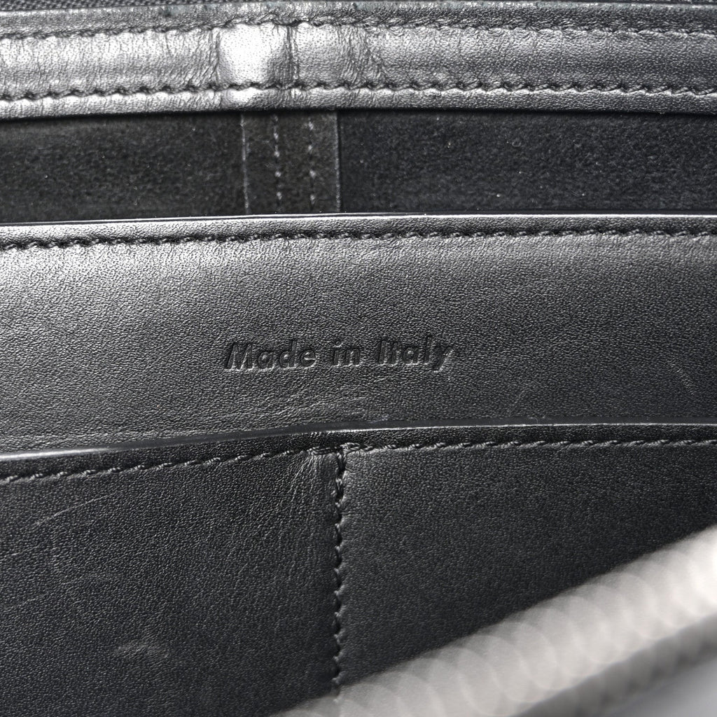 Smooth Calfskin Tri-Fold Clutch on Chain Black