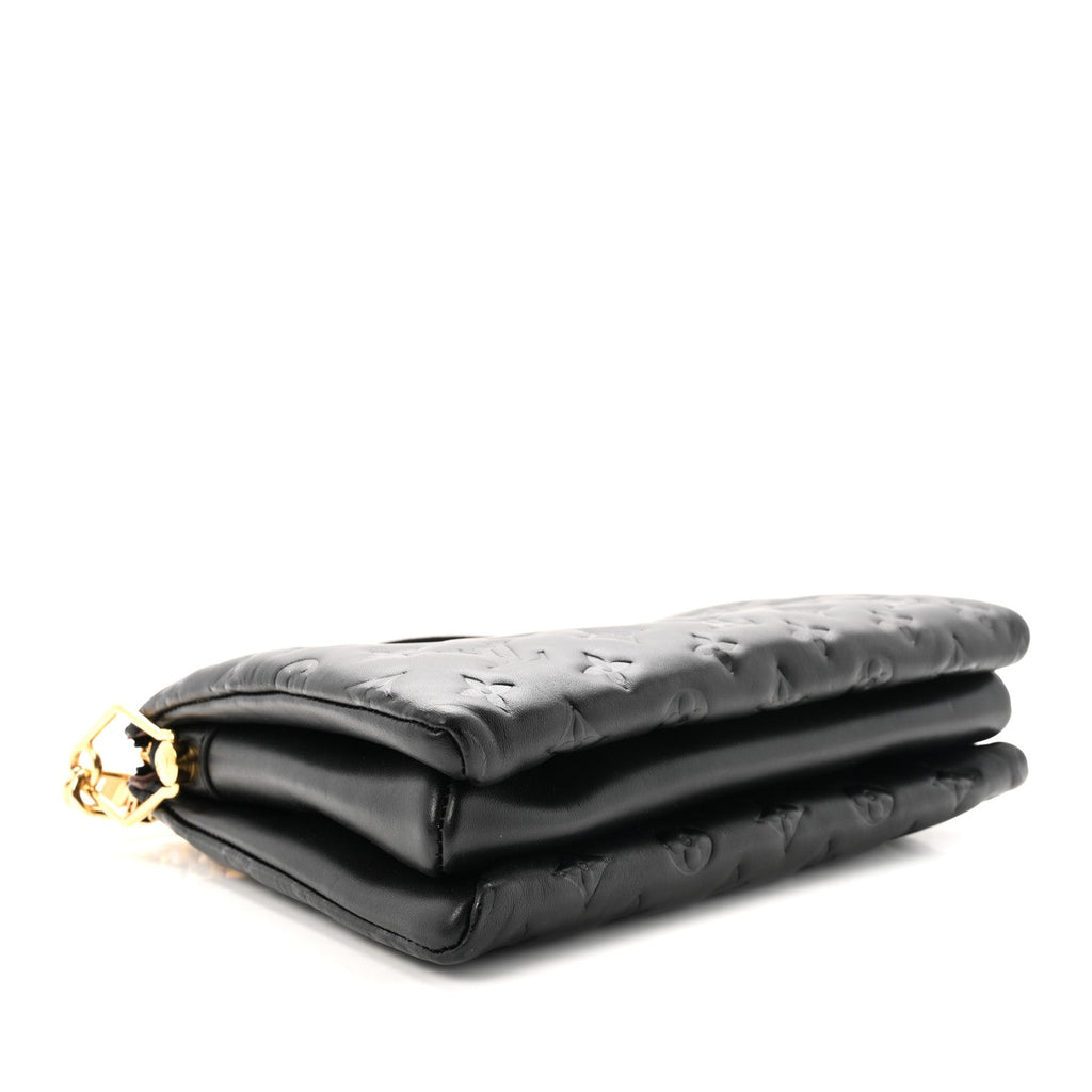 Lambskin Embossed Monogram Coussin PM Black