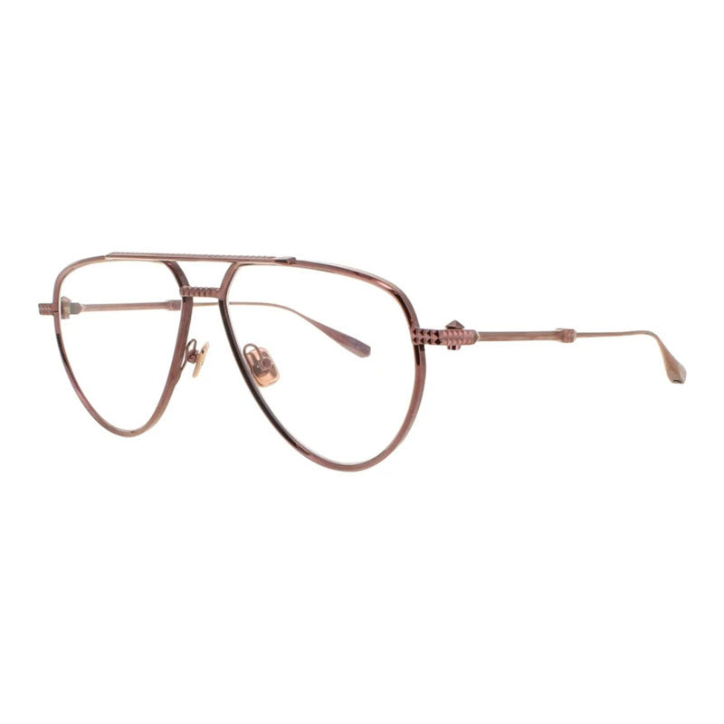 Valentino Eyeglasses Aviator Full Rim, Matte Black Rhodium Frame and Clear Demo Lens Lens VLX-133B