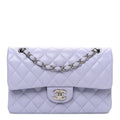 Caviar Quilted Small Double Flap Light Purple