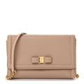 Printed Calfskin Ginny Shoulder Bag Beige