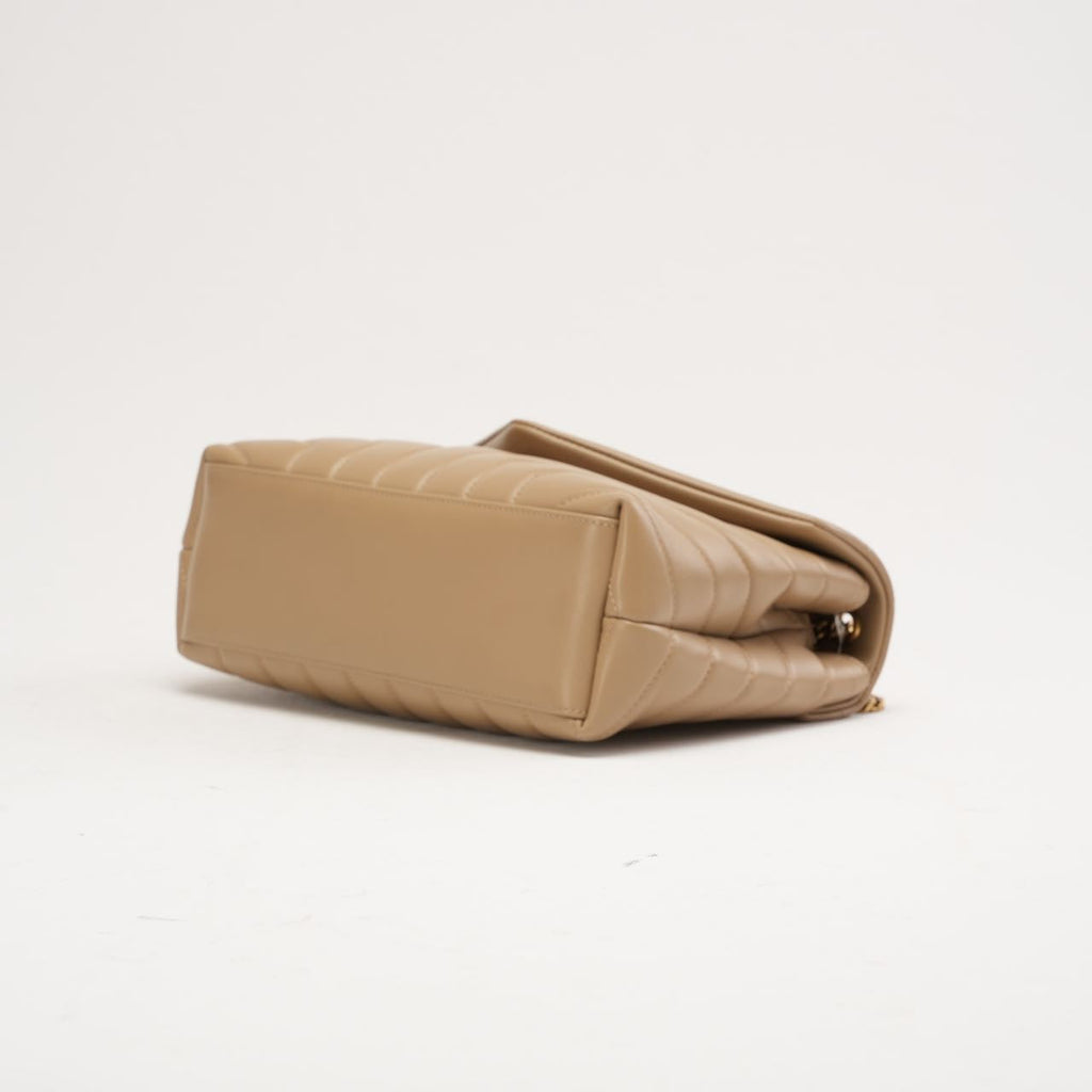 Saint Laurent Small Loulou Leather Dark Beige 2019