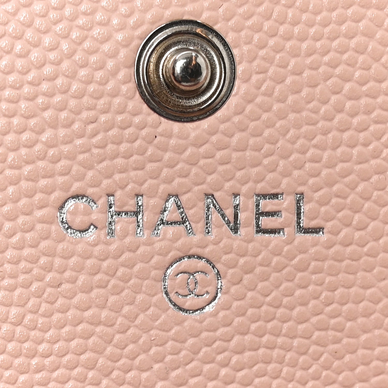 Caviar Quilted Chain CC Flap Card Holder Light Pink