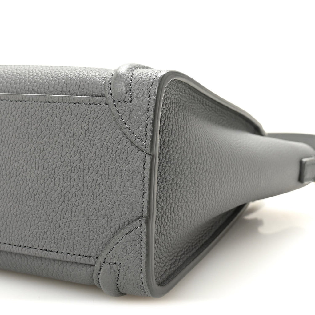 Drummed Calfskin Nano Luggage Kohl
