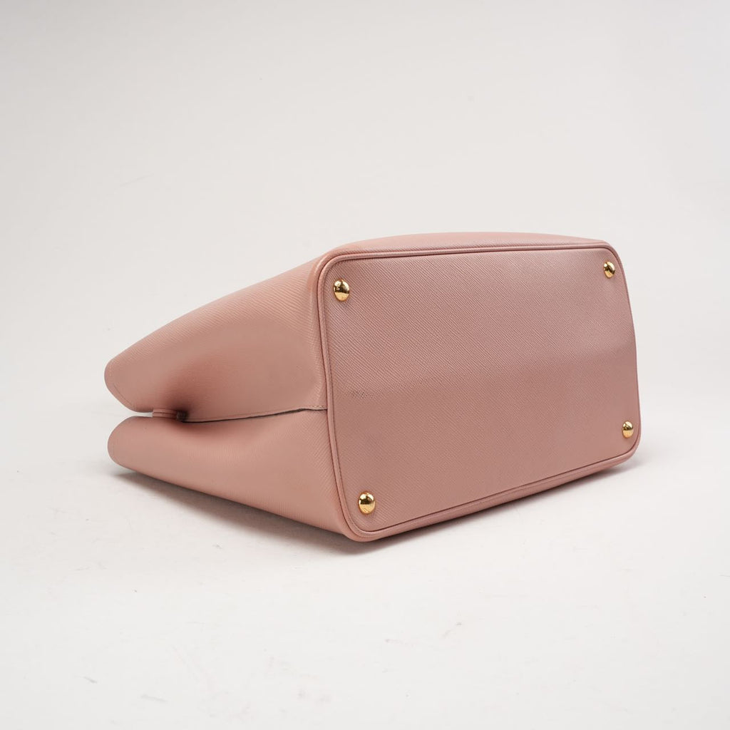Prada Saffiano Cuir Medium Double Bag Pink