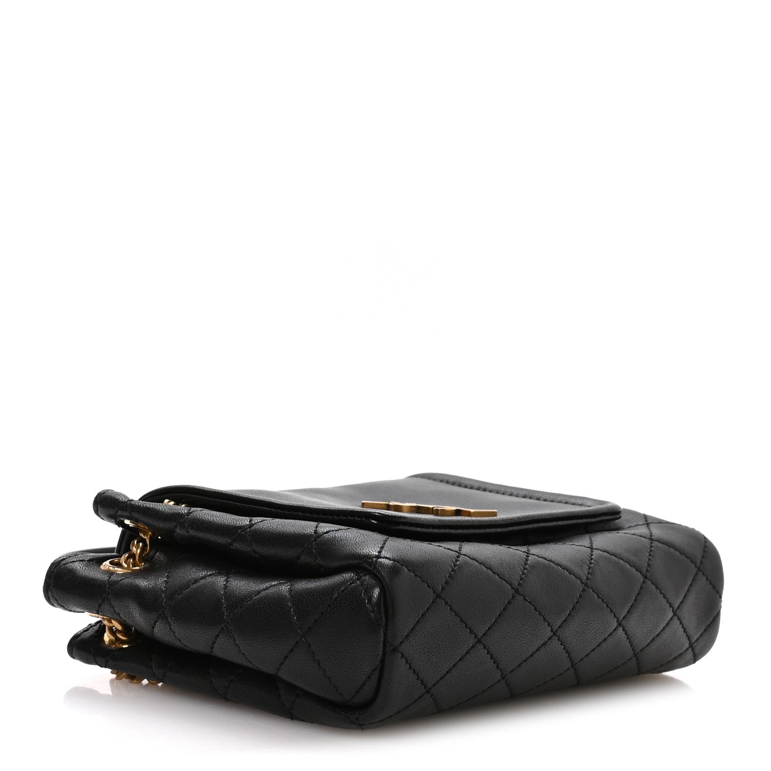 Lambskin Quilted Monogram Mini Nolita Black