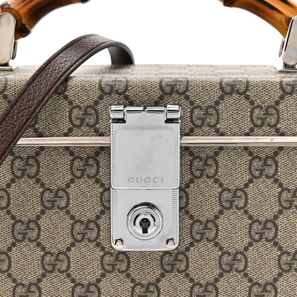 GG Supreme Monogram Globe-Trotter Beauty Case Brown