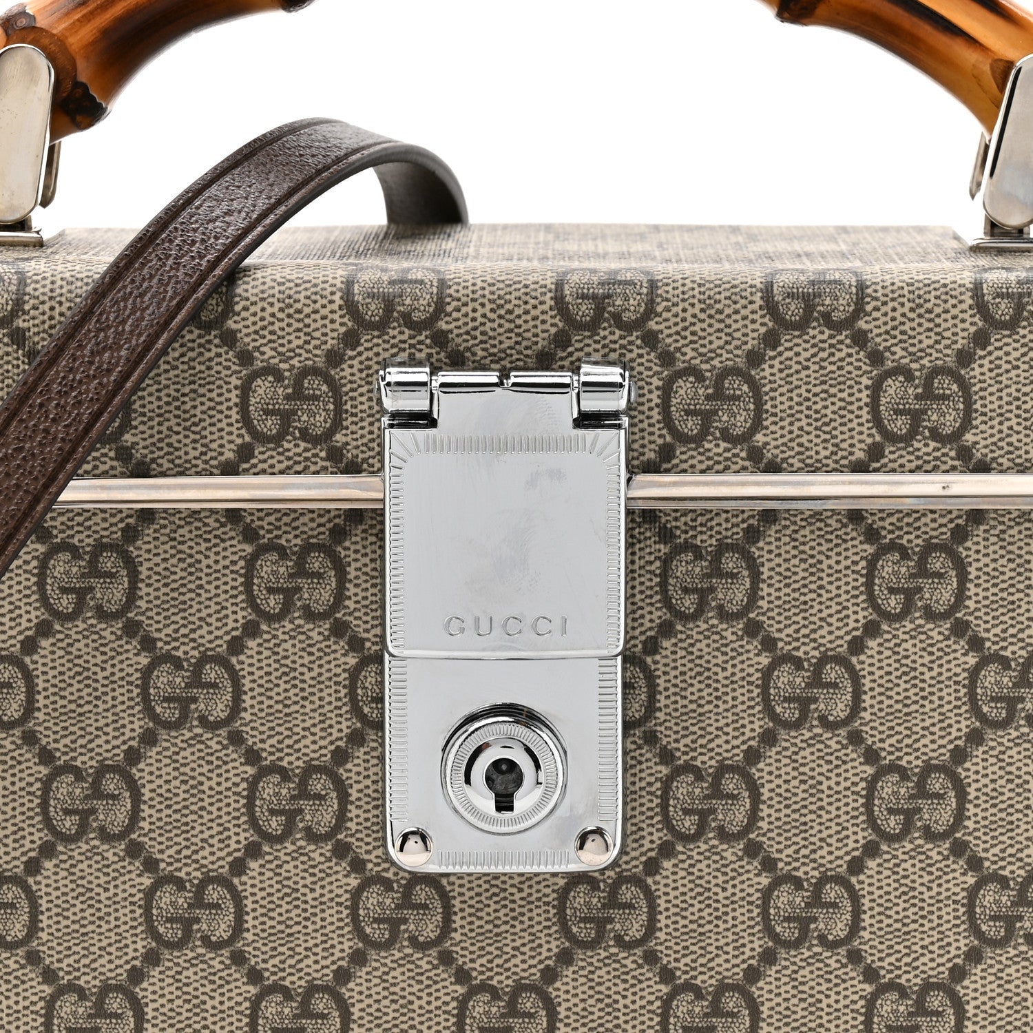 GG Supreme Monogram Globe-Trotter Beauty Case Brown