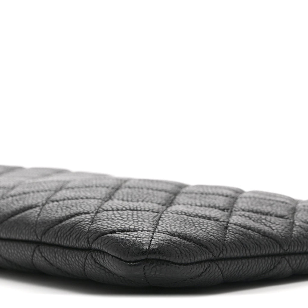 Caviar Quilted Large Cosmetic Case Black