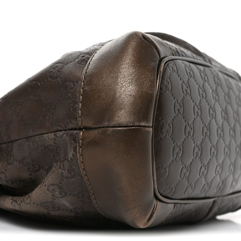 Metallic Soft Guccissima Medium Sukey Top Handle Bag Bronze
