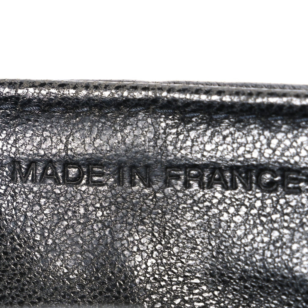 Lambskin East West Chocolate Bar Flap Black