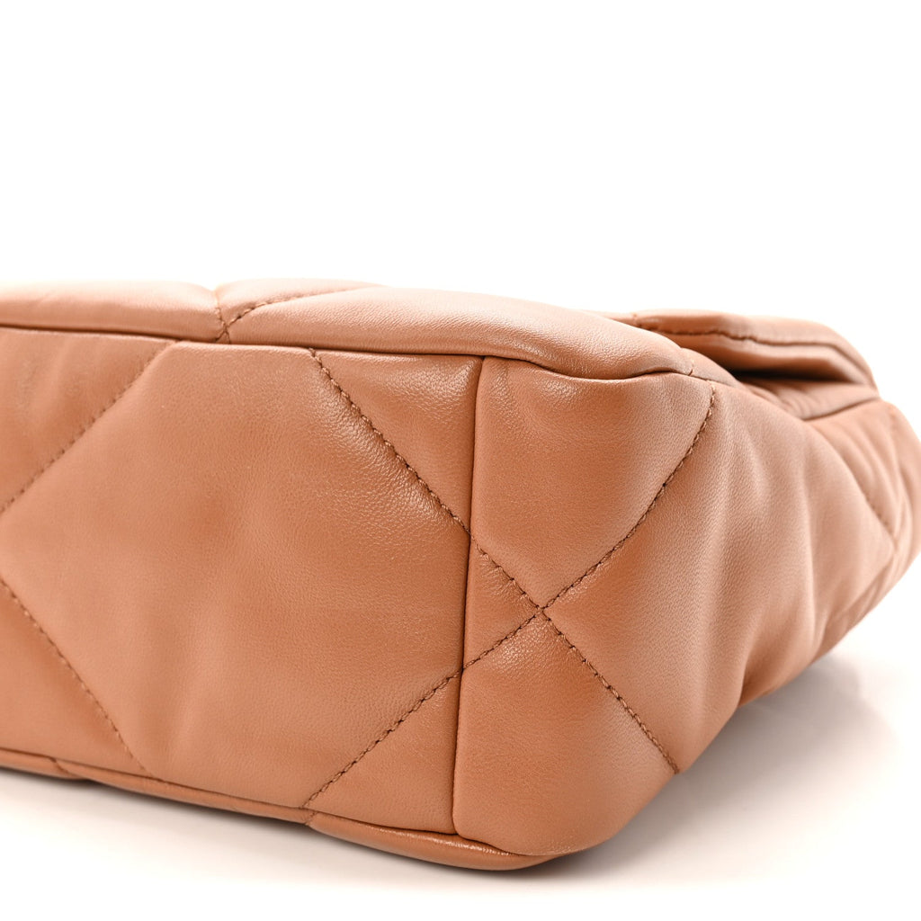 Lambskin Quilted Medium Chanel 19 Flap Brown