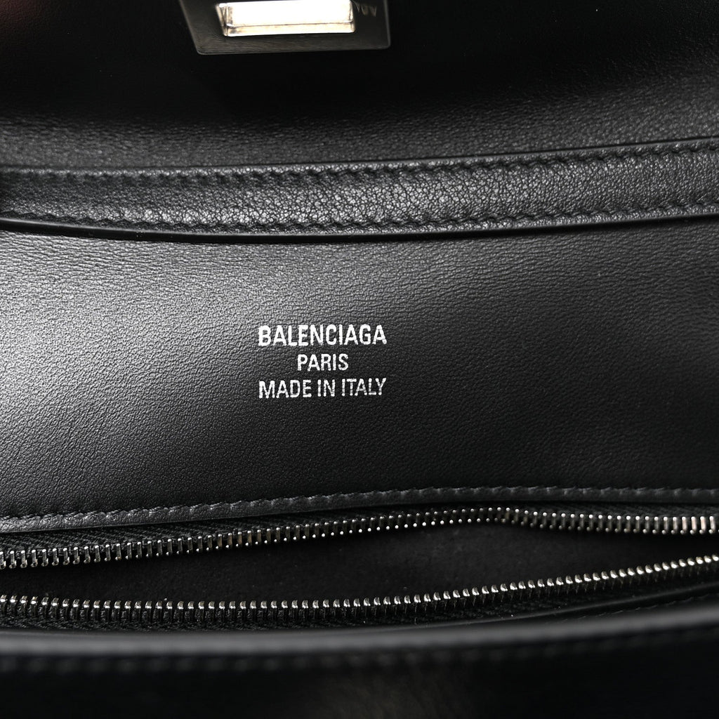 Natural Smooth Madeline Calfskin Fringes Small Rodeo Top Handle Handbag Black