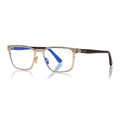 Tom Ford Eyeglasses Square Full Rim, Shiny Rose Gold Frame and Clear Blue Light Block Lens FT5733-B028