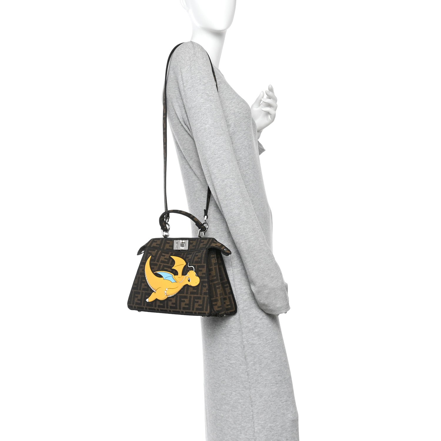 X FRGMT X POKEMON Fabric Jacquard FF 1974 Pokemon Inlay Peekaboo I See U Petite Satchel Tobacco Moro Giallo