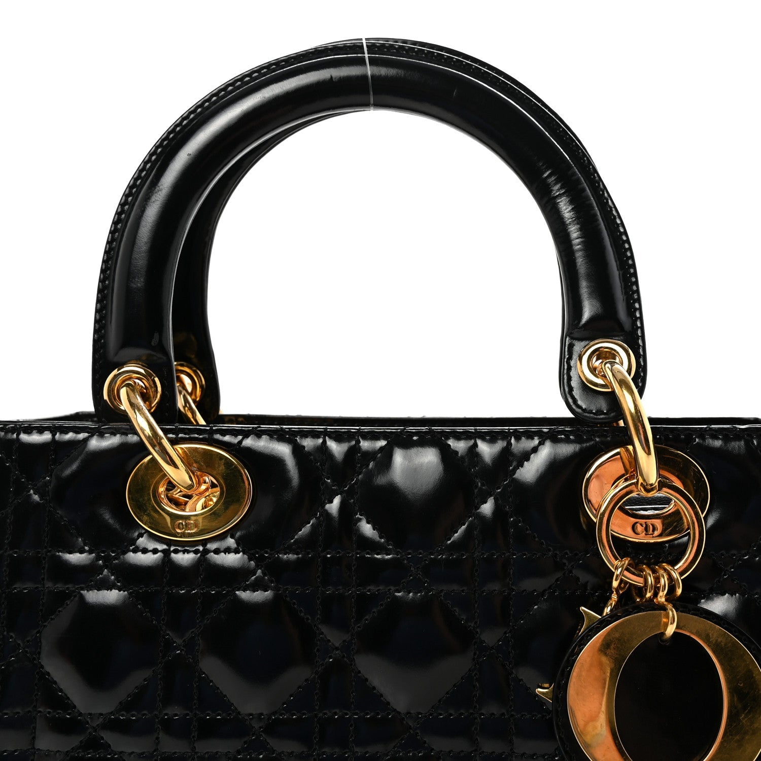 Patent Cannage Medium Lady Dior Black